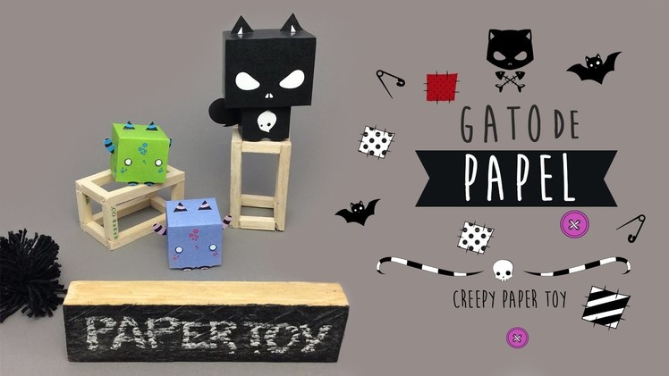 ¡HAZ UN GATO CON PAPEL! ✄ Creepy paper toy