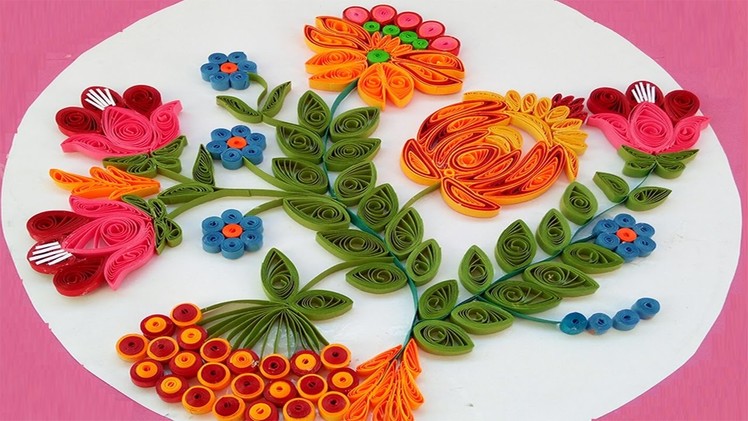 Paper Quilling | Latest flower design for wall decorations