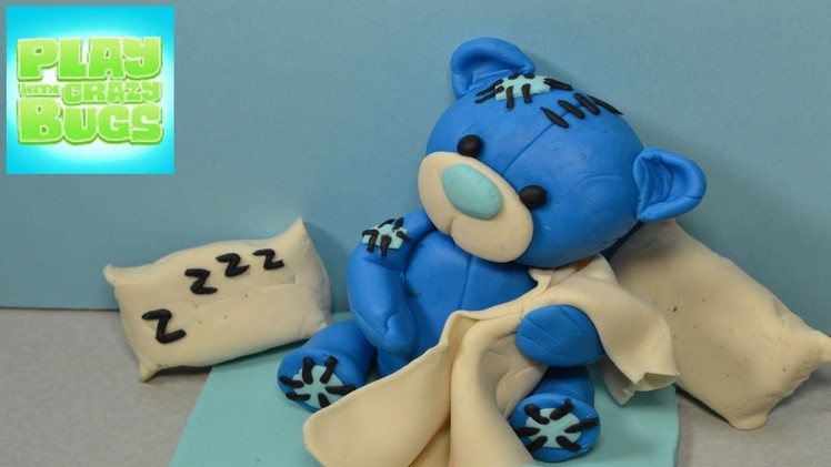 Playdough Tutorial How to make a playdoh blue Teddy bear Rainbow Toy Review diy funny juguetes 장난감