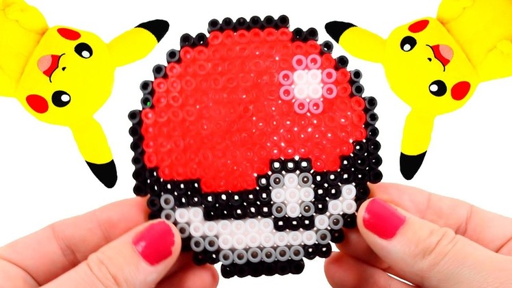 POKEBOLA POKEMON GO DIY hama beads manualidades -  Crafts Kids Pokemon Go pokeball
