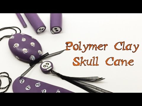 Polymer Clay Skull Cane- Tutorial- Halloween