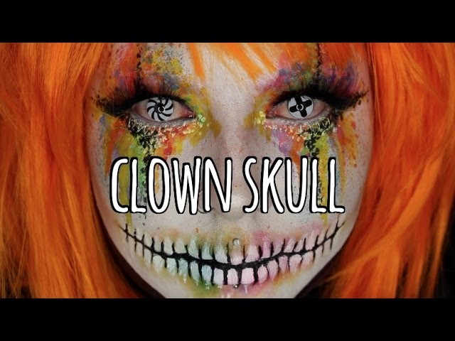 Rainbow Clown Skull Halloween Makeup Tutorial