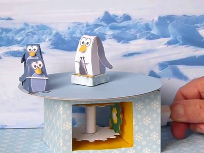 Sledging Penguin with Contra rotating Drive, paper automaton