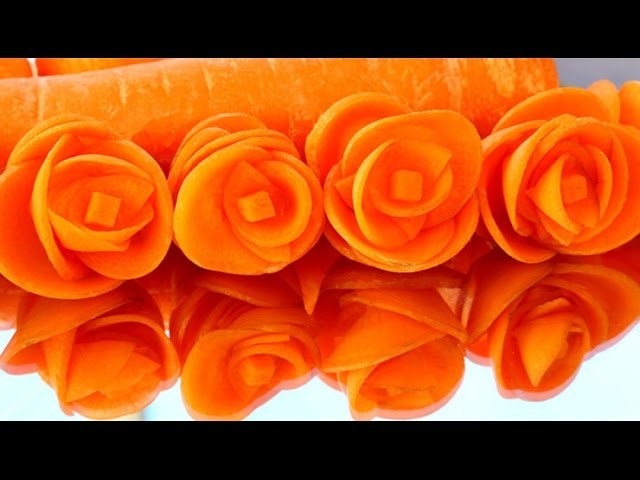 Step By Step: How It's Made Carrot Rose Flower | Vegetable Carving Garnish | Fruit Art Decoration