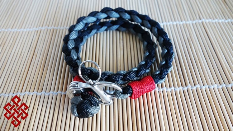 4 Strand Round Braid with Snap Shackle Paracord Bracelet Tutorial