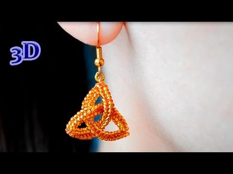 Beaded Earrings Celtic Knot Triquetra. 3D Beading Tutorial