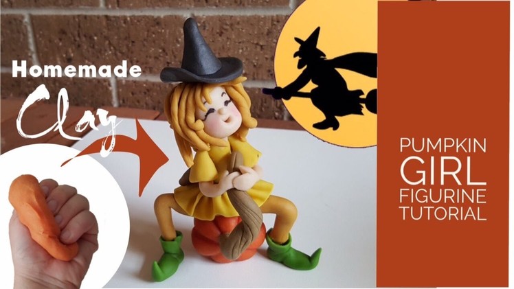Cheap DIY Clay for Halloween Decorations - Pumpkin Girl Figurine