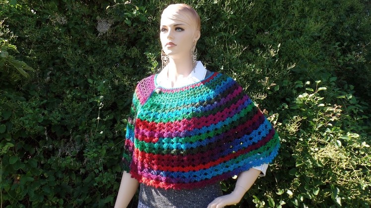 CROCHET How To #Crochet Easy Ladies V Stitch Shawl Cape Wrap TUTORIAL #346