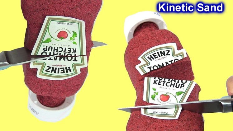 DIY How to Make Kinetic Sand Heinz Ketchup & Learn Colors by Rainbow Collector