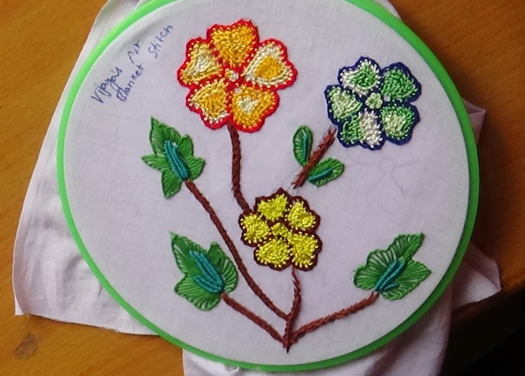 Hand Embroidery Designs # 145 - Net blanket stitch design