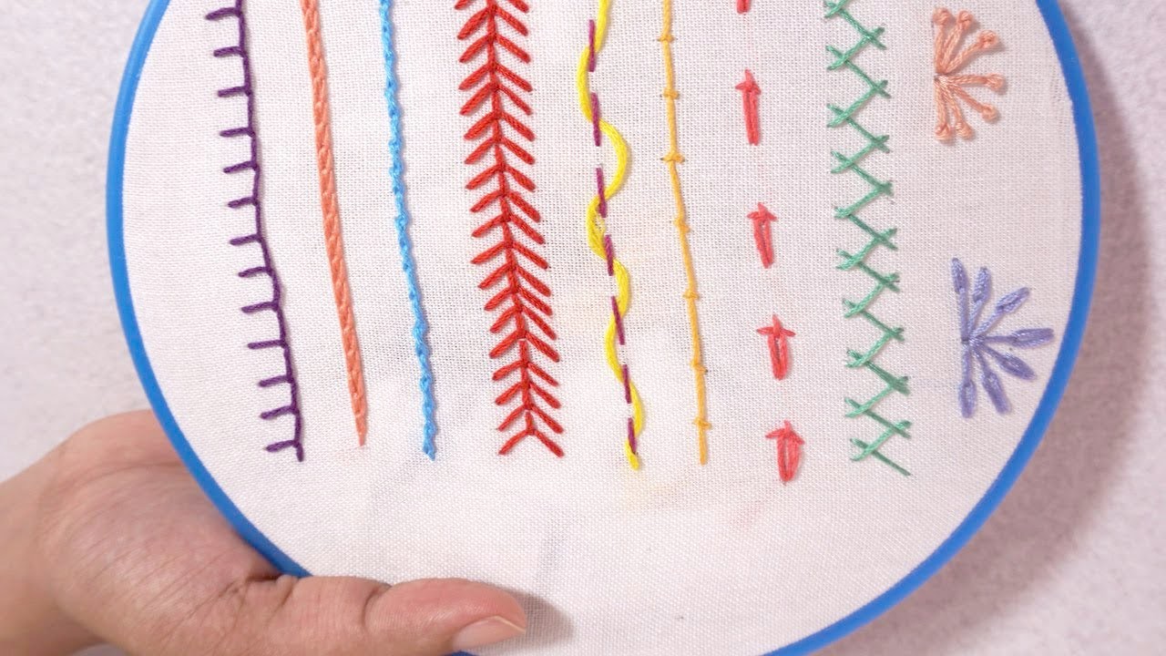 Hand Embroidery for Beginners - Part 5, 10 Basic Stitches, HandiWorks #69