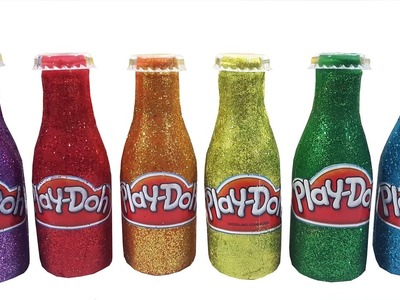 Learn Colors with DIY Play Doh Glitter Bottles Surprise Toys