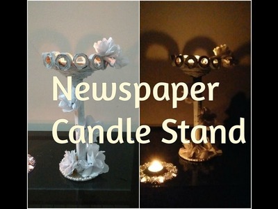 Newspaper Candle Stand| DIY Candle Stand at home using waste Newspaper | Newspaper Jewelry Stand