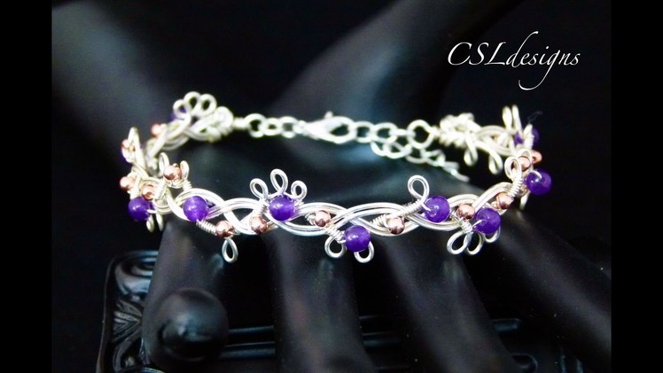Organic beaded wirework braided bracelet