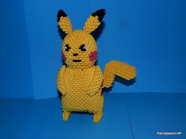 3D origami Pikachu tutorial Part1