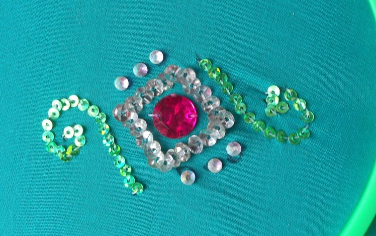Bead Embroidery  | how to sew a simple design using outline stitch | method-2