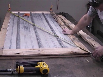 Building a Reclaimed Wood Door from Pallet Wood and Metal for the shop!!