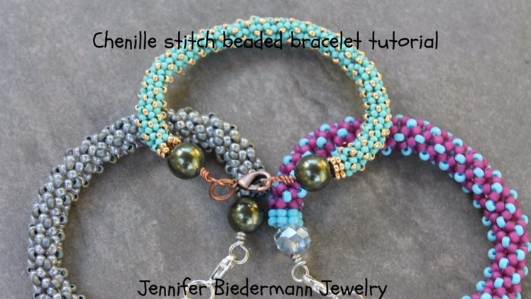 Chenille stitch beaded bracelet tutorial