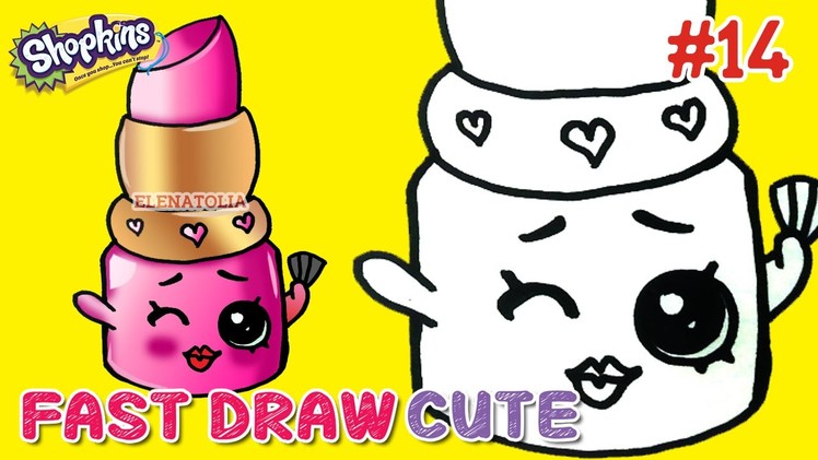 Easy Drawings - How to Draw Shopkins Season 1 "LIPPY Lips" Step by Step  ★ Fast Draw Cute
