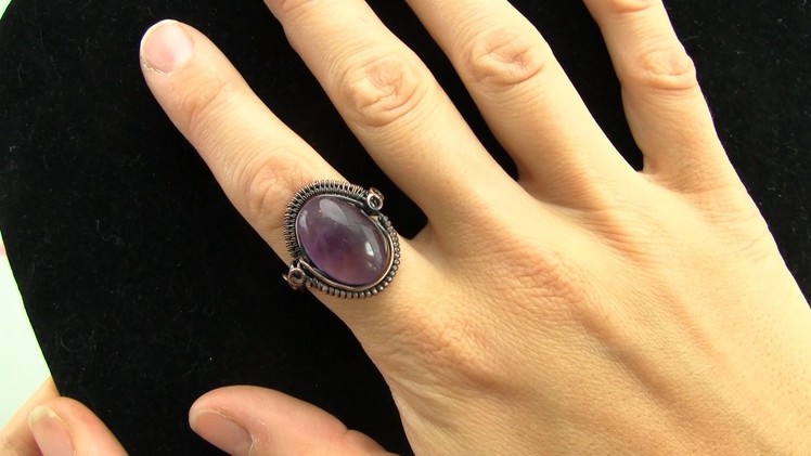 Grooved Cabochon Wire Wrapped Ring Tutorial