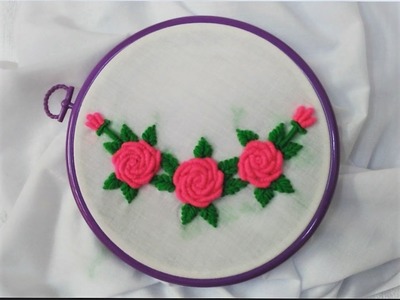 Hand Embroidery - Pink Roses Stitch