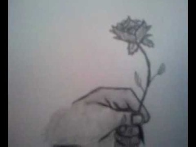 How to draw a hand holding a rose
