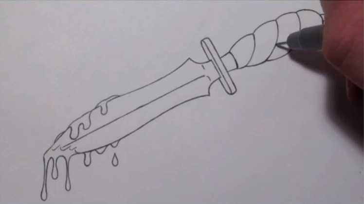 How To Draw a Knife With Blood Dripping From Blade