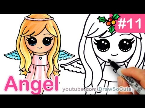 How to Draw an Angel Cute Anime step by step Christmas Special