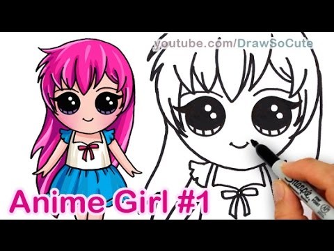 How to Draw Anime Girl Cute step by step #1 Manga Girl