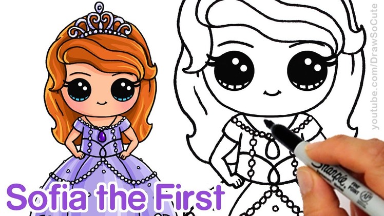 How to Draw Sofia the First step by step Chibi Disney Princess Cute