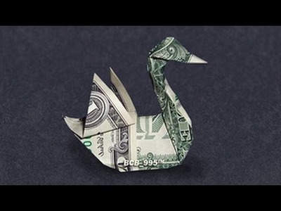 Money Origami Swan - 360° view - Dollar Bill Art