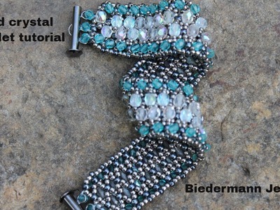 Netted crystal beaded bracelet tutorial