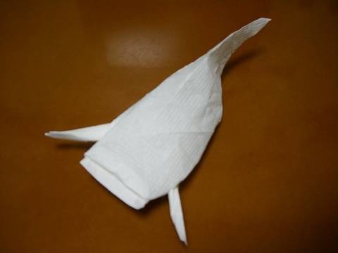 Origami catfish kitchen papertowel