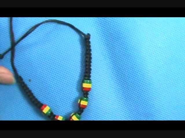 Reggae rasta handmade hemp macrame bracelet wristband wholesalesarong.com