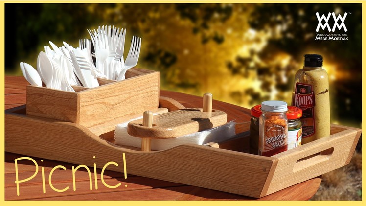 Summer Picnic Tray. Wow! Napkins Won't Blow Away!