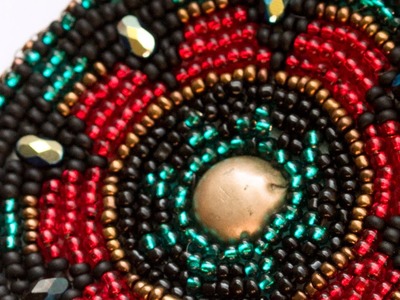 Beaded medallion for ATS Bellydance costumes