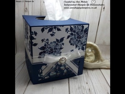 Beautiful Tissue box cover using Detailed Floral Thinlits