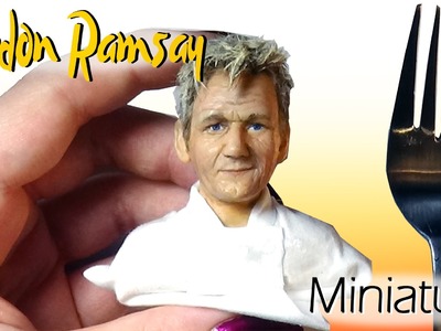Claylebrity; Miniature Chef Gordon Ramsay. Polymer Clay