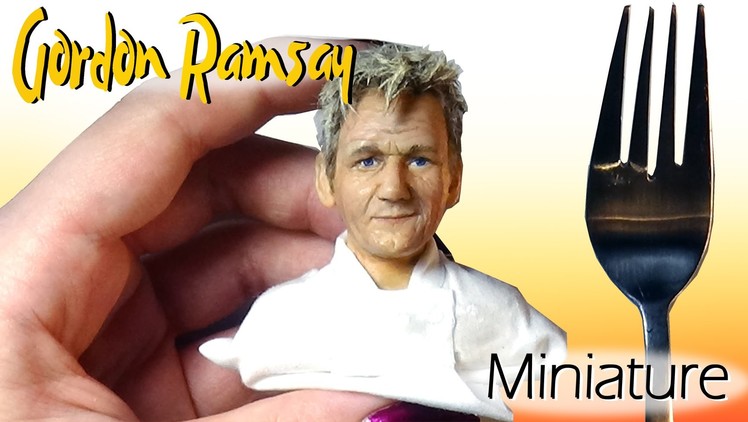 Claylebrity; Miniature Chef Gordon Ramsay. Polymer Clay