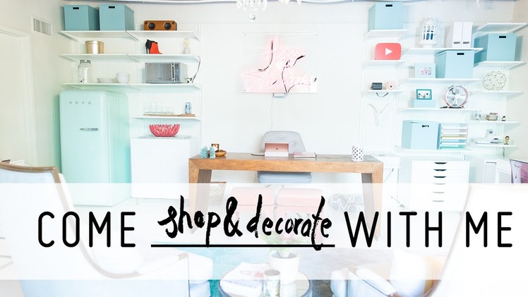 Come Shop & Decorate a Colorful Office with Me! | Interior Design Transformation | Mr Kate