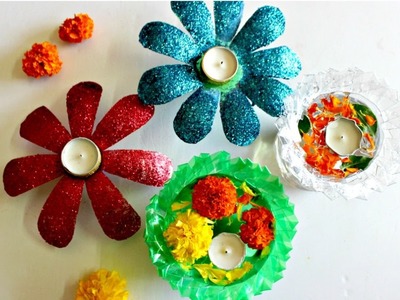 Diwali Decoration Idea Using Only 2 Plastic Bottles