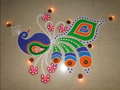 Diwali Special - Peacock Rangoli Design (NEW)