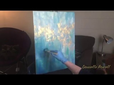Gold Leaf and Oil Abstract Painting