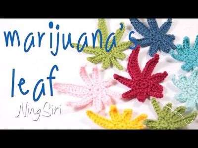 How to crochet marijuana's leaf tutorial   ถักใบกัญชา