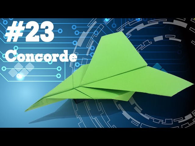 How to make a PAPER AIRPLANE that FLIES - Easy Origami paperplanes for kids #23 | Concorde