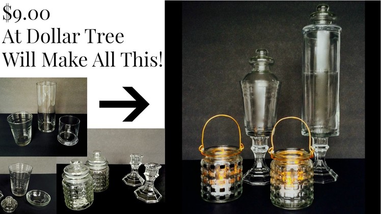 Make 2 Apothecary Jars & 2 Lanterns = $9 From Dollar Tree Supplies