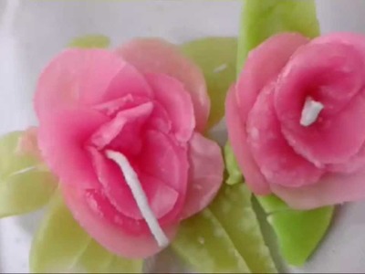 Make Rose Candle With Wax And Without Mold