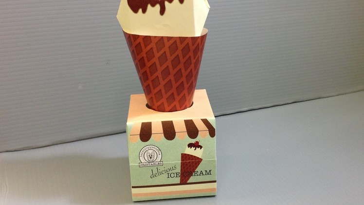 Origami Ice Cream Cone and Stand - Print Your Own