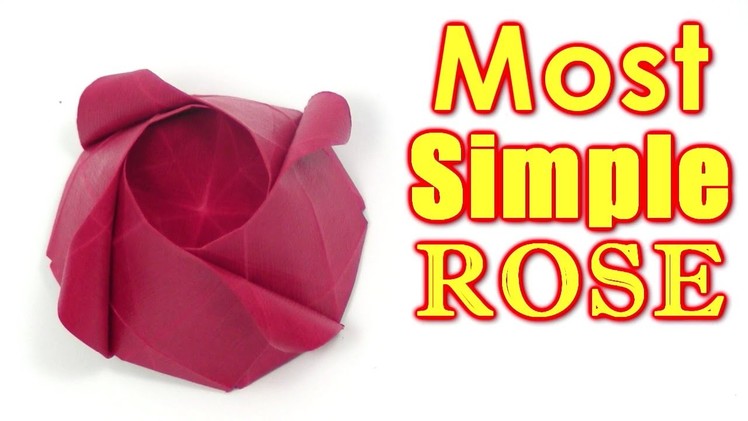 Origami Rose easy - MOST SIMPLE Rose | Cómo hacer una rosa de origami - Yakomoga Origami tutorial