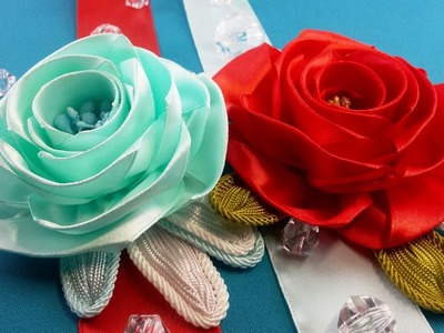 Ribbon rose:templates size.Rosa de la cinta:tamaño de plantillas.Розы из лент:варианты шаблонов
